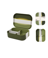 Wellfine Boîte à collation en silicone personnalisée sans Bpa Boîte de rangement pour collation alimentaire pour enfants pour l'école Boîte à lunch Bento à 3 compartiments sans déversement