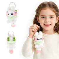 Porte-clés personnalisés en peluche douce, style dessin animé, petit lapin en peluche, porte-clés mignon en forme de lapin pour sac