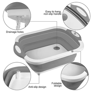 Outil de cuisine multifonctionnel, panier de rangement pliable en silicone durable pour évier, panier à légumes pour le lavage - Product Image 3