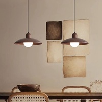 Luminaire suspendu de style japonais rétro pour restaurant, bar, comptoir, style Wabi-sabi, en fer et verre brun clair, LED, petite taille, pour la salle à thé