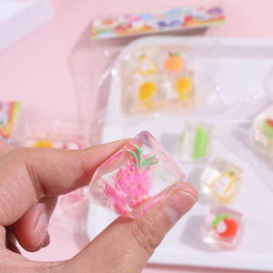 Juguetes Antiestrés de TPR Suaves y Coloridos, Cubos de Hielo de Frutas Transparentes para Niños y Niñas, Juguete Sensorial Promocional - Product Image 4