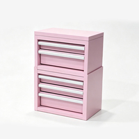 Série d'armoires à outils en fer rose MaoRong OBM, 5 tiroirs, imperméable, revêtement magnétique en poudre, coffre à outils portable de bureau, rangement d'outils
