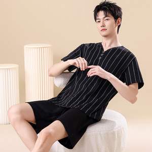 <span class=keywords><strong>Pigiama</strong></span> Estivo da <span class=keywords><strong>Uomo</strong></span> 2026 a Maniche Corte, Tinta Unita, 2 Pezzi, Vestibilità Ampia, Casual, <span class=keywords><strong>Taglie</strong></span> <span class=keywords><strong>Forti</strong></span> - Product Image 4