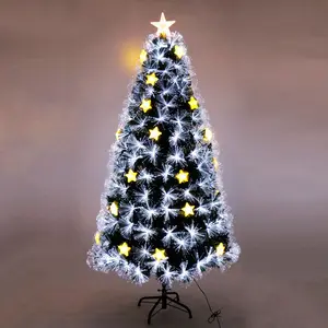 家の装飾人工グリーンPVC光ファイバーLEDライト付き五芒星ツリー休日屋内1.5フィートから10フィートのクリスマスツリー