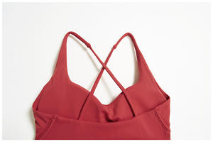 Nouvel ensemble de yoga deux pièces brossé amincissant pour femme, tenue de fitness extensible avec dos stylé pour l'entraînement, la course et le yoga - Product Image 2