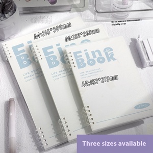 Nhỏ tươi in <span class=keywords><strong>PP</strong></span> Loose-Leaf máy tính xách tay B5 A5 A4 có thể tháo rời với 60 trang bên trong và khóa nhật ký - Product Image 2