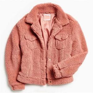 OEM Custom Turn-down Collar <b>Jacket</b> Pockets Shearling <b>Fleece</b> <b>Sherpa</b> Trucker Winter <b>Jacket</b> for <b>Men</b> - Product Image 4
