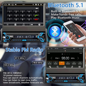 1 DIN Carplay đài phát thanh xe tự động Stereo 7 "có thể thu vào màn hình cảm ứng autoestereo BT FM Aux Đầu vào USB hỗ trợ AHD máy ảnh - Product Image 4