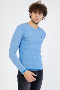 เสื้อสเวตเตอร์ถักแบบเรียบสำหรับผู้ชาย,เสื้อกันหนาวแขนยาวสีดำ - Product Image 2