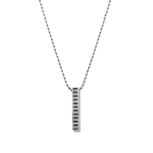 Collar de <span class=keywords><strong>cadena</strong></span> de bola de plata de estilo urbano para hombre con barra texturizada - Product Image 1