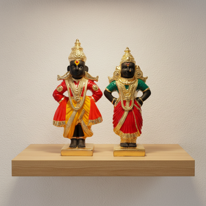 Élégante statue de Lord Vishnu et Lakshmi – Murti en métal pour temple domestique, cadeau spirituel, sculpture de dieu hindou - Product Image 1