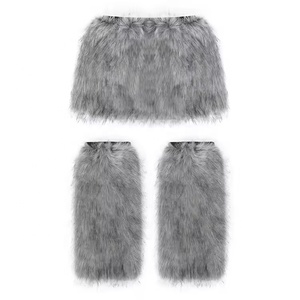 Vente en gros Halloween loup renard Costume ensemble nouvelle version en peluche jupe courte fourrure jambe couvre fête Cosplay accessoires bandeaux vente! - Product Image 4