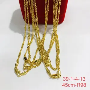 Xuping desenhos de joias douradas dubai, corrente de 24k, colar de ouro para mulheres, dubai, novo design de correntes de ouro