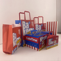 Vente flash - Boîte à gâteau triangulaire en carton blanc avec poignée, 16,2*10,2*11 cm, boîte d'emballage portable pour tranches de gâteau imprimée