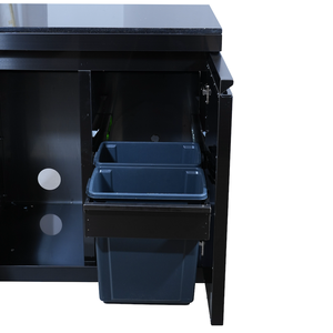 Armoire de cuisine d'extérieur en acier inoxydable 304 Armoire de rangement en <span class=keywords><strong>pierre</strong></span> de quartz blanc Double placards pour rangement d'outils de <span class=keywords><strong>barbecue</strong></span> - Product Image 6