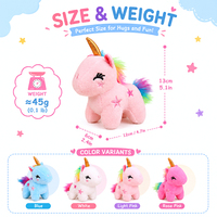 Peluche Licorne Mignonne de Dessin Animé, Porte-clés Poney Moelleux, Accessoire de Sac, Décoration Suspendue, Figurine de Poupée Exquise, Petit Cadeau
