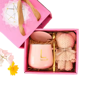 Juego de caja de regalo de San Valentín con estampado bonito, Taza de cerámica romántica <span class=keywords><strong>y</strong></span> toalla para Pascua <span class=keywords><strong>y</strong></span> Navidad, juego de regalo sorpresa - Product Image 2