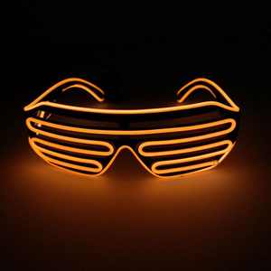 パーティー 用 EL ワイヤー ネオン レイブ グラス 光る シャッター グラス 点滅 LED サングラス + バッテリー パック 低価格 卸売 - Product Image 4