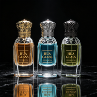 Flacon de parfum abstrait de 30 ml et 50 ml, flacon de parfum vide avec estampage à chaud argenté, boîte design et capuchon en zamac