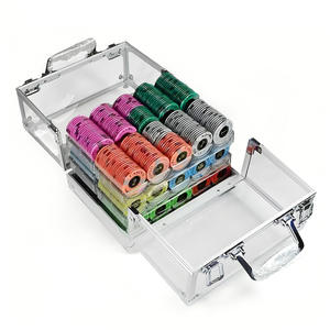 Caja de Fichas de Aluminio de Doble Apertura con Capacidad para 600 Fichas, Ideal para Jugar en el <span class=keywords><strong>Casino</strong></span> - Product Image 4