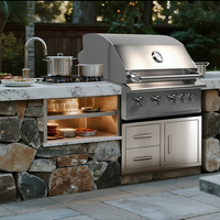Robuste luxe haut de gamme intégré Super béton SS Propane acier inoxydable extérieur maison jardin arrière-cour gaz GPL NG barbecue gril