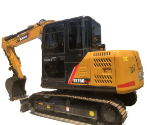 รถขุดมือสองจากจีน Sany SY75C Pro รุ่นปี 2023 น้ำหนักใช้งาน 7.5 ตัน ความจุบุ้งกี๋ 0.32 ลูกบาศก์เมตร ระบบไฮดรอลิกสำหรับงานก่อสร้าง - Product Image 1