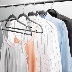 Perchas de Terciopelo al por Mayor, Antideslizantes, Duraderas, Ahorran Espacio, Aterciopeladas, Negras Premium <span class=keywords><strong>para</strong></span> Trajes, <span class=keywords><strong>Ropa</strong></span>, Armario, Lavandería, Resistentes - Product Image 1