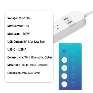 ZHINL Interrupteur Minuteur Connecté <span class=keywords><strong>avec</strong></span> Télécommande via App, <span class=keywords><strong>Multiprise</strong></span> Intelligente 4 Prises 15A 1800W WiFi pour Maison, Cuisine, Bureau, <span class=keywords><strong>avec</strong></span> 3 Ports USB et USB-C - Product Image 5