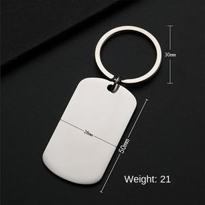 Porte-clés personnalisé en acier inoxydable, plaque métallique vierge, porte-clés créatif de luxe pour cadeau promotionnel - Product Image 2