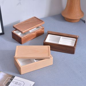 Solid Wood Minimalist Jewelry Box Rectangle Portable <b>Storage</b> For <b>Rings</b> Earrings Necklaces Jewelry - Product Image 4