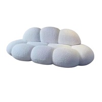 Canapé Nuage Nordique de Luxe Léger, Style Crème, en Tissu Chenille, Monoplace, Amovible, avec Éponge Haute Résilience, pour Petit Salon