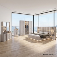 Ensemble de meubles de chambre à coucher modernes MULUNKA, taille king, avec rangement, hauteur réglable, en bois, pour la maison, l'hôtel et la villa