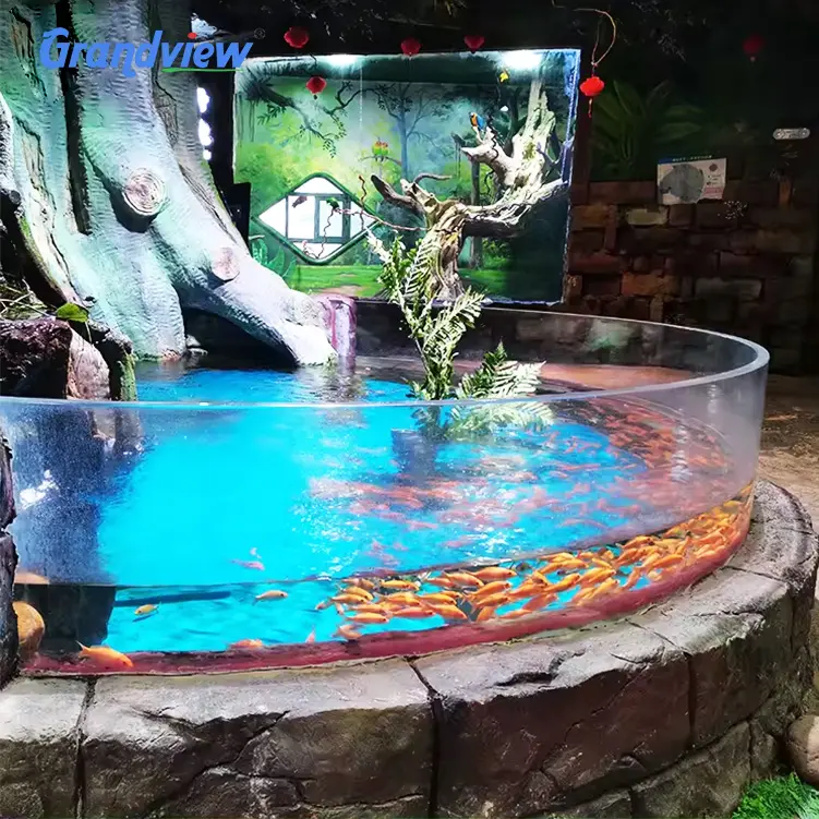 Painel de cilindro acrílico transparente para aquário, tubo redondo grande de 30 anos de garantia