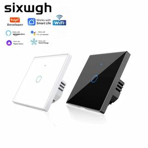 SIXWGHファクトリーダイレクトスマート86mm 1ゴングTuya WiFiライトスイッチAlexa/<span class=keywords><strong>Google</strong></span>ホーム音声制御CE/FCC OEMウォールスイッチ - Product Image 1