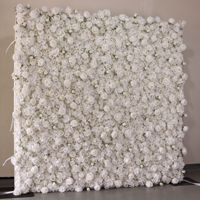 3D Rose Fleur Panneau Mural Décoration de Mariage 8X8 Floral Mur Toile de Fond Fleur Vase Toile de Fond Enrouler Blanc Soie Roses Fleur Mur