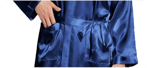 Batas de satén lisas y sexys de talla grande personalizadas, kimono largo, ropa de dormir, camisón, ropa de dormir para <span class=keywords><strong>hombre</strong></span>, albornoz para <span class=keywords><strong>hombre</strong></span> - Product Image 6