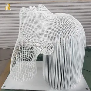 شلال رأس من الفولاذ المقاوم للصدأ ثلاثي الأبعاد بتصميم عصري كبير/تمثال لهيكل الفن الخارجي - Product Image 6