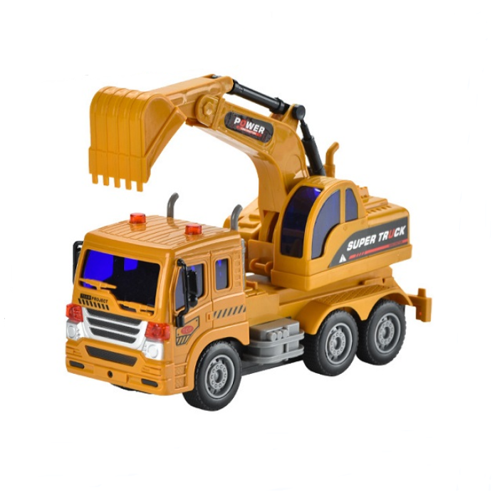 Обучающие игрушки R/C, строительный автомобиль 25 см с музыкой и подсветкой, инженерный грузовик с дистанционным управлением для детей