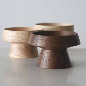 Cuenco de Pedestal de madera Exhibición rústica Cuencos <span class=keywords><strong>Koben</strong></span> elevados de frutas de madera natural Cuenco de soporte elevado de madera hecho a mano - Product Image 2