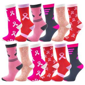 थोक गुलाबी रिबन नरम खेल जुर्राब महिला स्तन कैंसर जागरूकता मोजे - Product Image 1