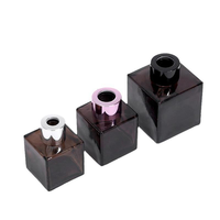 Flacon diffuseur en verre carré 50-500ml, couleur et logo personnalisés, contenant pour parfum, cosmétiques