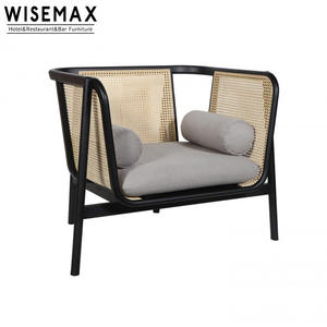 Wisemax pháp mây ghế gỗ cổ điển khung mía trở lại mềm đệm mây nhà hàng ăn uống ghế với tay vịn để bán - Product Image 6