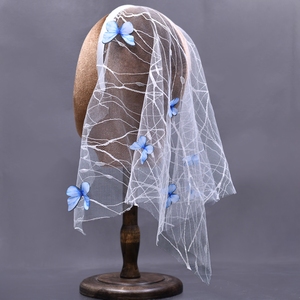 <span class=keywords><strong>Voile</strong></span> en dentelle courte YouLaPan M184 pour femmes, style bandeau avec décoration papillon 3D, adapté aux femmes aux cheveux courts - Product Image 5