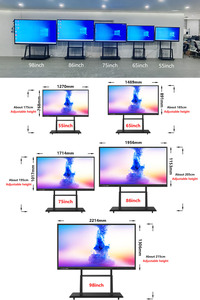 لوحات رقمية تفاعلية ذكية بشاشة LCD بدقة 4K تعمل باللمس بالقلم والإصبع بأحجام 55 و65 و75 و86 و100 بوصة للتدريس في المدارس - Product Image 2