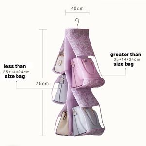 6 Layers Folding Sundry Pocket Handbag Hanging Dust <b>Bag</b> Storage Organizer Closet - Product Image 3