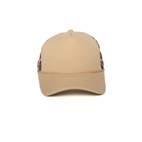 Gorra de béisbol personalizada al por mayor de 5 paneles, sin estructura, con visera curva, estampado de espuma, bordada, ajustable, transpirable, para exteriores, tipo camionero