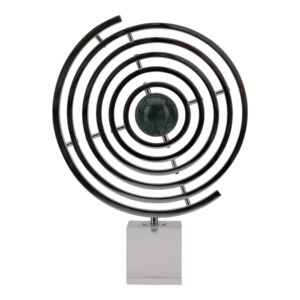 Scultura moderna a forma di armillario, statua decorativa in metallo per la casa, l'ufficio, la scrivania o il ripiano. - Product Image 1