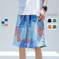 Shorts de bain décontractés amples et tendance pour hommes, à taille élastique, séchage rapide, couleur unie, pour l'été et la plage, vente en gros