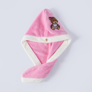 Bán Buôn Nhà Máy Trực Tiếp Formaldehyde-Miễn Phí San Hô Lông Cừu Khô Tóc Cap Với Thêu Gradient Màu Thấm Tóc Khô Khăn - Product Image 6