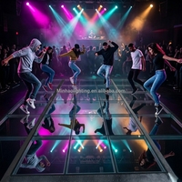 Panneau LED RGB sans fil à installation rapide, portable, pour piste de danse, en ABS, IP67, intérieur/extérieur, mariage, DJ, scène, fête, capacité de charge 500 kg